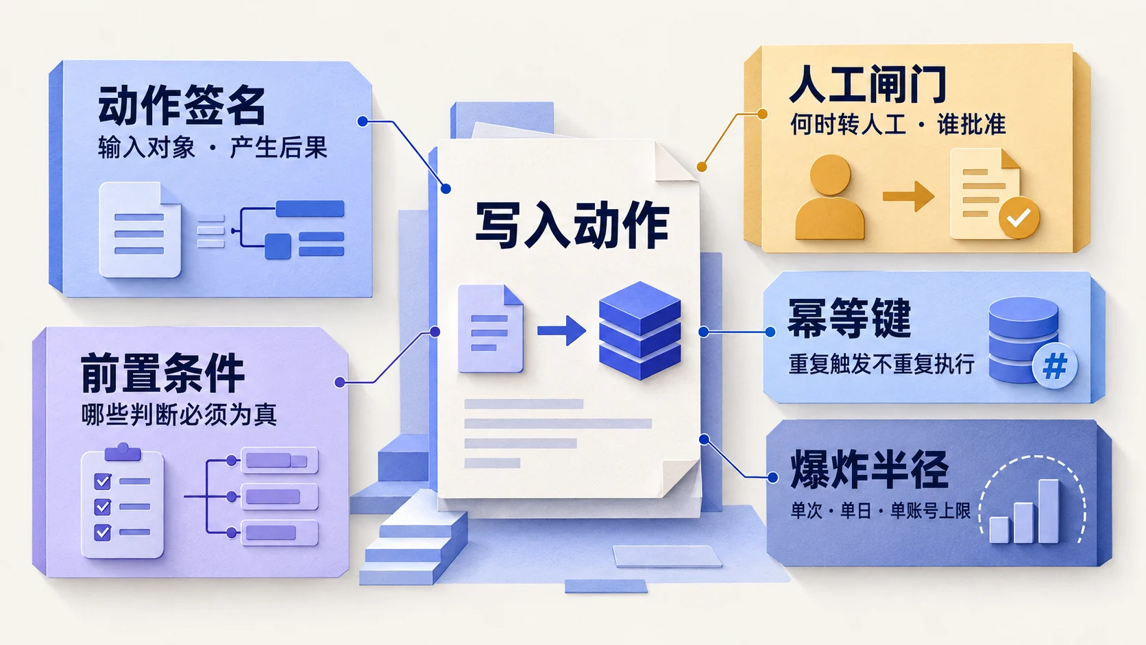 写入动作上线前必须明确的五个字段